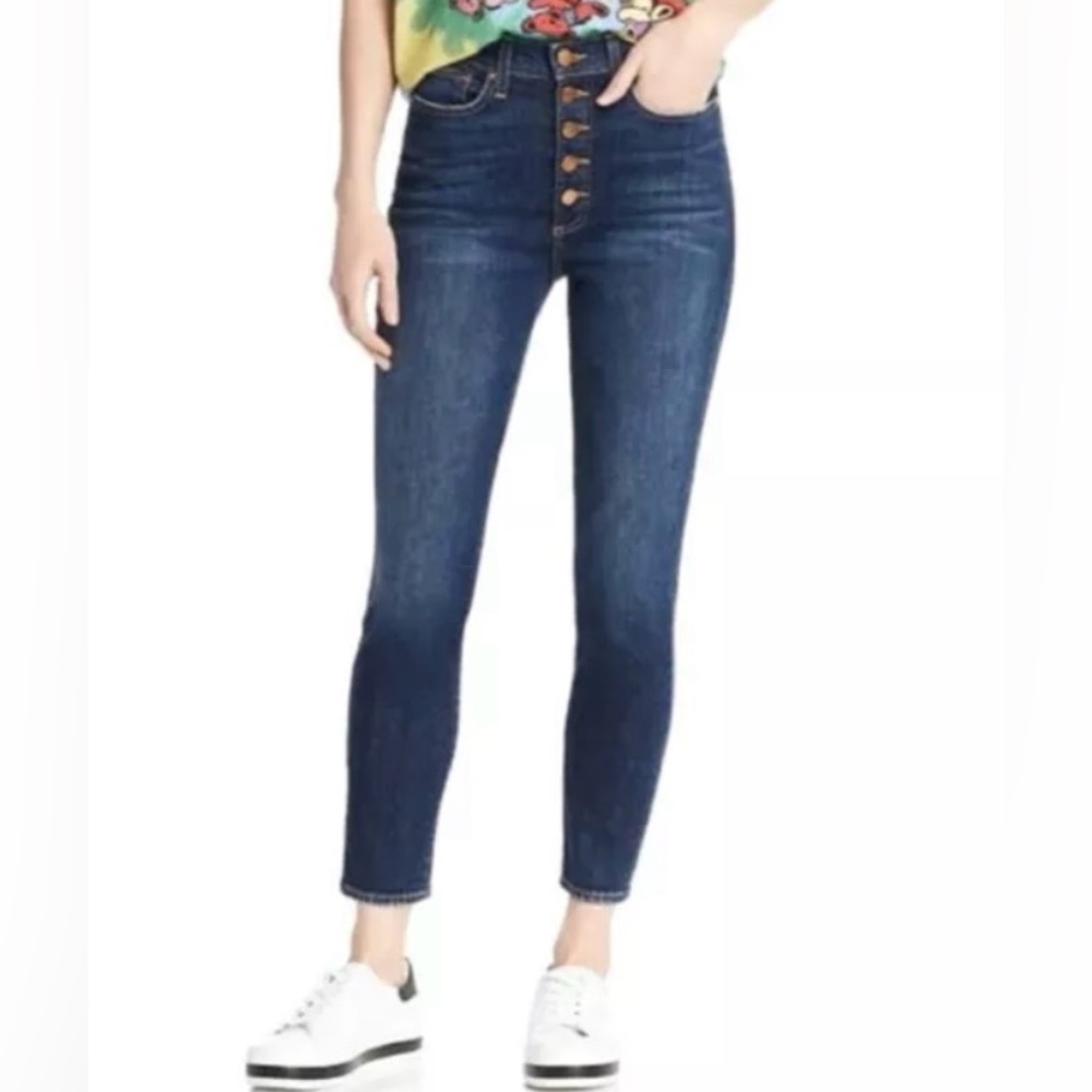 ALICE+OLIVIA AO.LA Good High Rise Ankle Skinny Button Fly Jeans Size 27